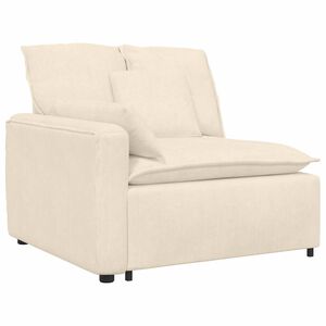 vidaXL Modulinė sofa su porankiu ir pagalvėlėmis, kreminės spalvos, 100 cm