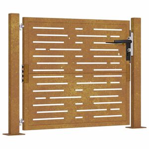 vidaXL Sodo vartai, 100x75 cm, Corten plienas, kvadratinis dizainas