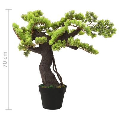 vidaXL Dirbtinis kiparisinis bonsai medelis su vazonu, 70cm, žalias