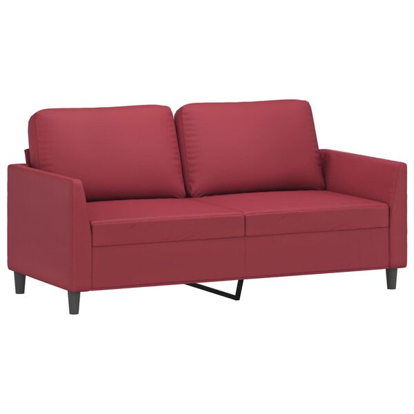 vidaXL Dvivietė sofa, raudonojo vyno spalvos, 140cm, dirbtinė oda