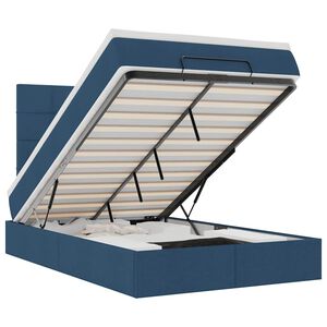 vidaXL Osmanų lova su čiužiniu ir LED, mėlynas, 120x190cm, audinys