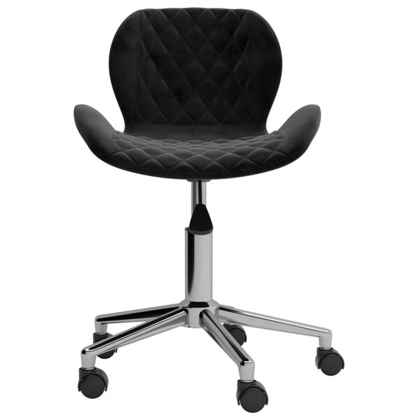 vidaXL Pasukama valgomojo kėdė, juodos spalvos, aksomas