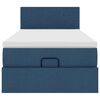 vidaXL Osmanų lovos rėmas su čiužiniu, mėlynas, 80x200cm, audinys