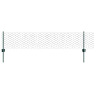 vidaXL Hexagonal Fence with Post 10 x 0,4 m PVC dengtas plienas Žalia