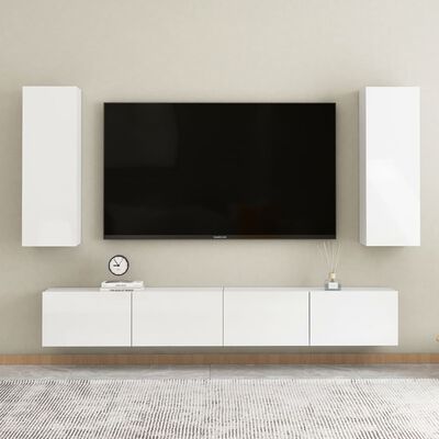 vidaXL Televizoriaus spintelė, baltos spalvos, 30,5x30x90cm, MDP