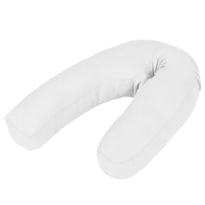vidaXL J-formos pagalvė nė&scaron;čiosioms, 54x(36-43)cm, balta