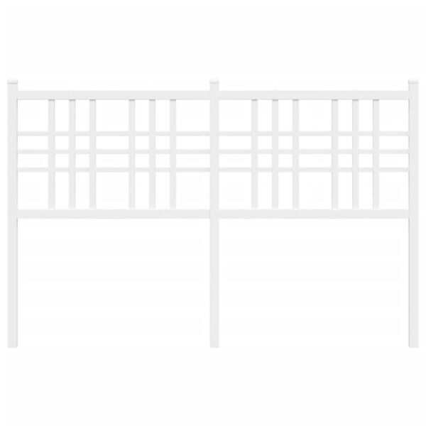 vidaXL Metalinis galvūgalis, baltos spalvos, 140cm