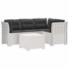 vidaXL 4 Vietų Sodo Sofa su Pagalvėlėmis Ratanų Imitacija PP Balta