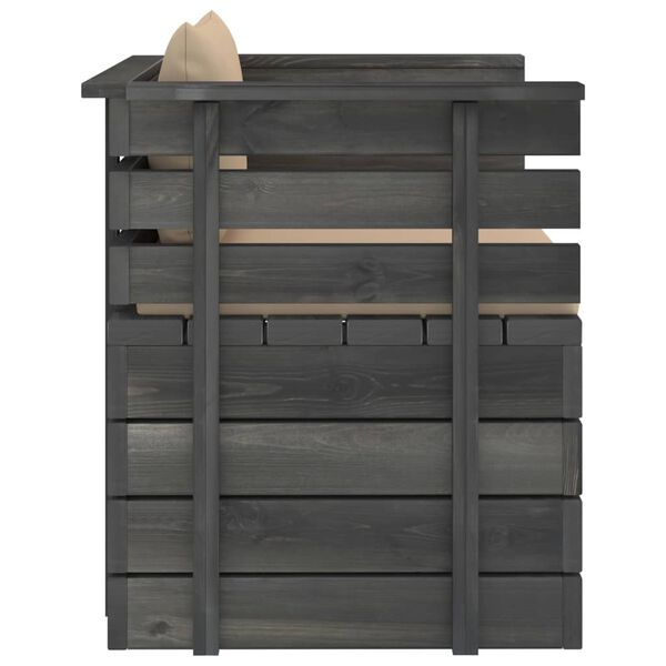 vidaXL Sodo komplektas i&scaron; palečių su pagalvėlėmis, 12 dalių, pu&scaron;is