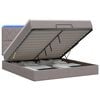 vidaXL Otmana lova su matracsu ir LED Taupe 140 x 200 cm Audinys
