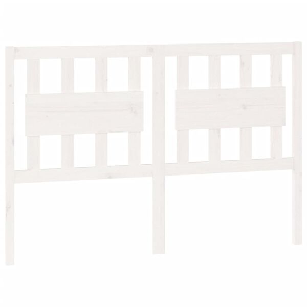 vidaXL Lovos galvūgalis, baltas, 145,5x4x100cm, pu&scaron;ies masyvas