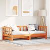 vidaXL I&scaron;traukiama dienos lova Va&scaron;ko ruda 203.5 x 164 x 66 cm
