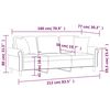 vidaXL Trivietė sofa su pagalvėmis, raudonojo vyno, 180cm, aksomas