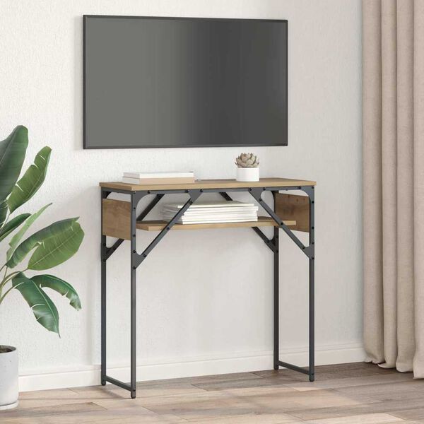 vidaXL KonsolinisStaliukas Amatininkų ąžuolas 75x30x75cm