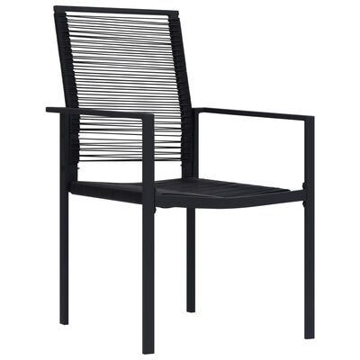 vidaXL Sodo kėdės, 2vnt., juodos spalvos, PVC ratanas