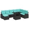vidaXL Sodo Sofų Rinkinys su saugykla 9 pcs Juoda Poli ratanas