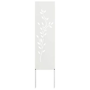 vidaXL Sodo privatumo ekranas Gėlių Balta 32 x 140 cm