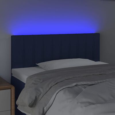 vidaXL Galvūgalis su LED, mėlynos spalvos, 80x5x78/88cm, audinys