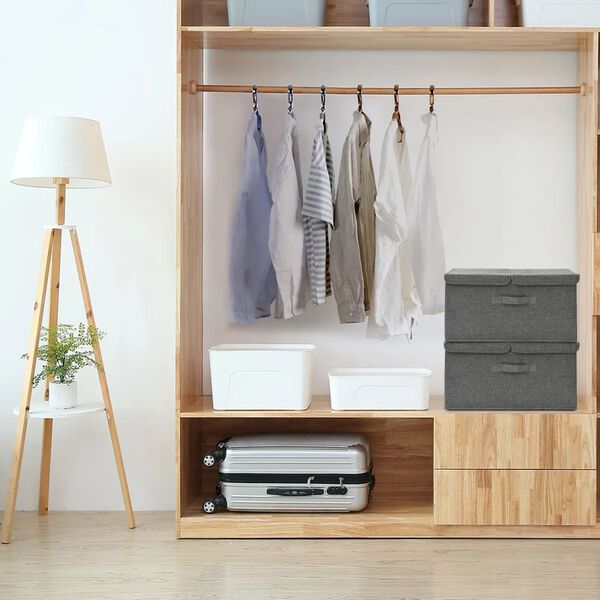 vidaXL Daiktadėžės, 2vnt., antracito spalvos, 50x30x25cm, audinys