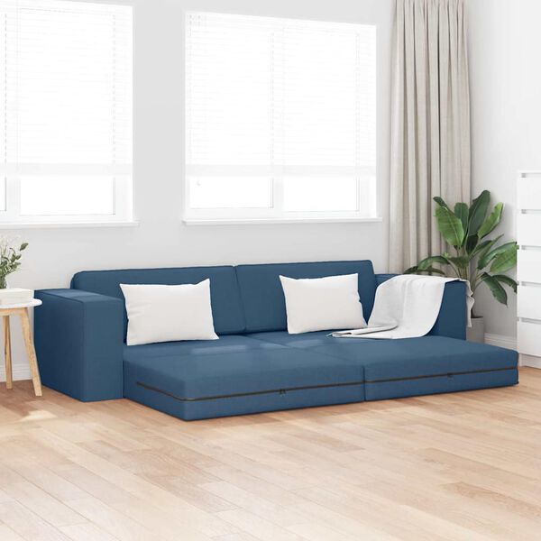 vidaXL Sofa lova 200cm Jūrinė mėlyna audinys