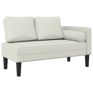 vidaXL Poilsio sofa su pagalvėlėmis, kreminės spalvos, aksomas
