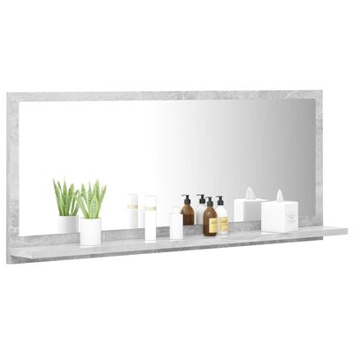 vidaXL Vonios kambario veidrodis, betono pilka, 90x10,5x37cm, MDP
