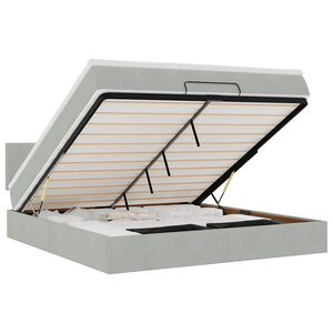 vidaXL Osmanų lova su čiužiniu &Scaron;viesiai pilka 160x200cm Velvet