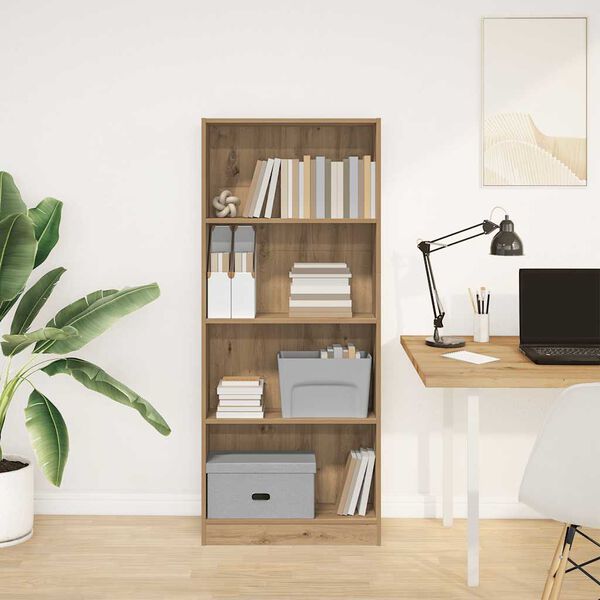 vidaXL Knygų spinta, artisano ąžuolo, 60x24x143cm, apdirbta mediena