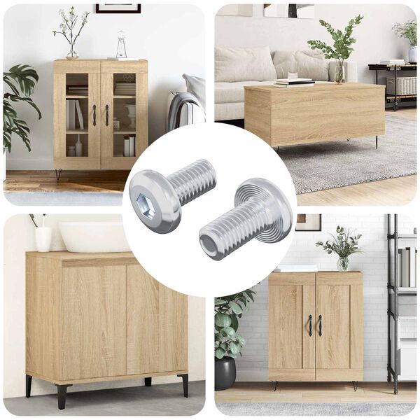 vidaXL Užrakinimo varžtas Paprastas 2 pcs Sidabro M6 x 12 mm Plienas