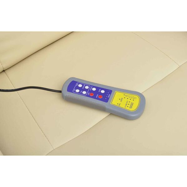 vidaXL Masažinis krėslas su pakoja, kreminės spalvos, dirbtinė oda