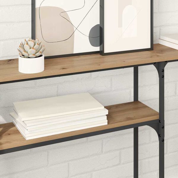 vidaXL KonsolinisStaliukas Amatininkų ąžuolas 145 x 22,5 x 75 cm