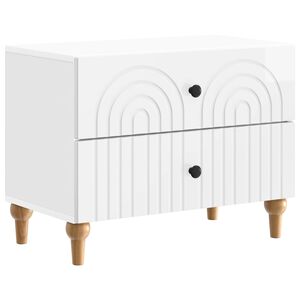 vidaXL &Scaron;alia lovos spintelė Itin blizgi balta 62 x 34,5 x 48 cm
