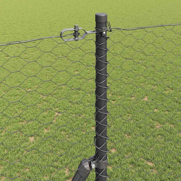 vidaXL Tvorelės stulpas Pilka 10 x 1,5 m (36 mm tinklelis)