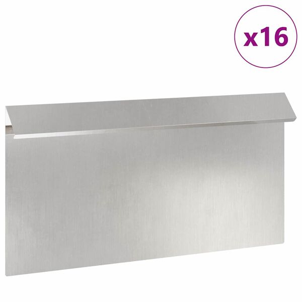 vidaXL Sraigių tvora 16 pcs Sidabro 50 x 3,5 x 25 cm