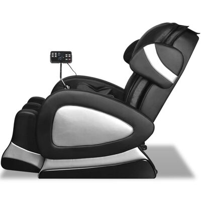 vidaXL Masažinis krėslas su ekranu, juodos spalvos, dirbtinė oda