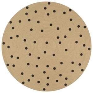 vidaXL Kilimas, 120cm, džiutas, rankų darbo, su ta&scaron;keliais