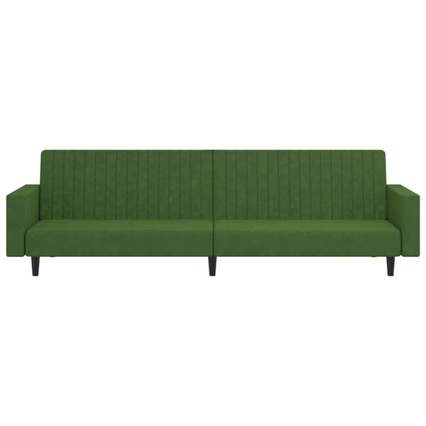 vidaXL Dvivietė sofa-lova, tamsiai žalios spalvos, aksomas