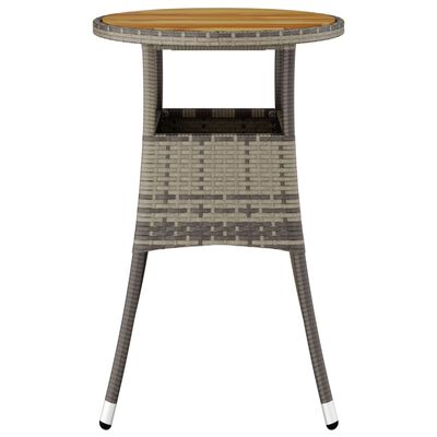 vidaXL Sodo stalas, pilkas, 60x75cm, akacijos mediena ir poliratanas