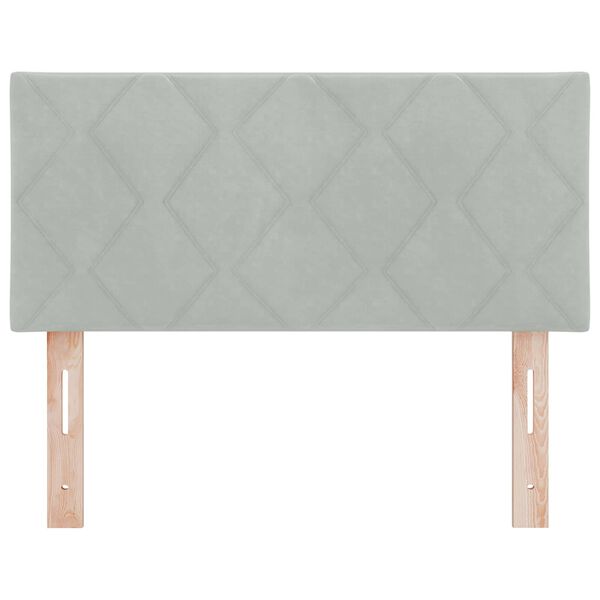 vidaXL LED galvūgalis su galvūgalio Šviesiai pilka 90 cm Dirbtinė oda