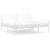 vidaXL Lovos rėmas su galvūgaliu/kojūgaliu, baltas, 183x213cm, metalas