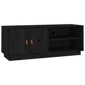 vidaXL Televizoriaus spintelė, juoda, 105x34x40cm, pu&scaron;ies masyvas