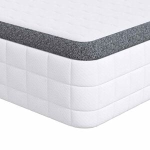 vidaXL Čiužinys Vidutinio mink&scaron;tumo 80 x 200 cm Balta ir pilka