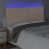 vidaXL Galvūgalis su LED, kapučino spalvos, 180x5x118/128cm