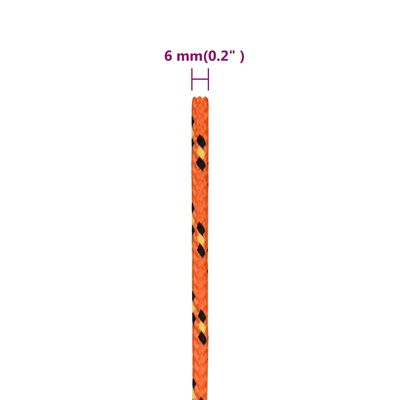 vidaXL Valties virvė, oranžinės spalvos, 6mm, 100m, polipropilenas