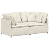 vidaXL Modulinė sofa su pagalvėlėmis, aksominė, kreminės spalvos