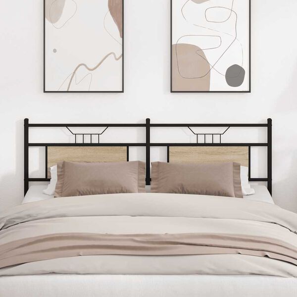 vidaXL Pakaitinis galvūgalis Sonoma ąžuolas 160 cm Mediena ir plienas