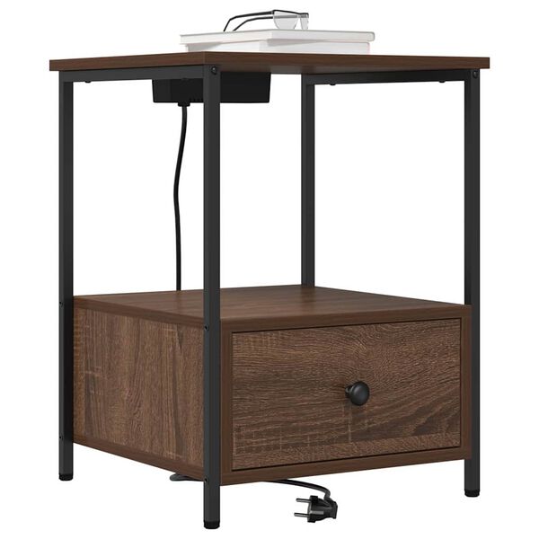 vidaXL &Scaron;alia lovos spintelė su stalčių Rudas ąžuolas 42 x 41 x 56 cm