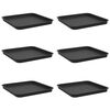 vidaXL Kvadratinis gėlių padėklas 6 vnt. Juoda 32 x 32 x 2,5 cm