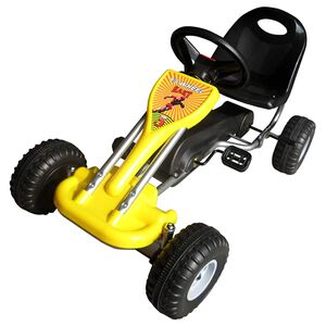 vidaXL Kartingas, minamas pedalais, geltonas