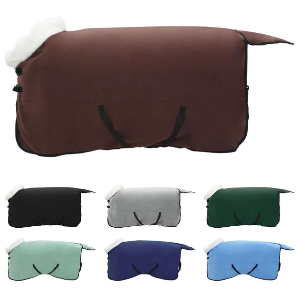 vidaXL Arklių antklodė Pilnas Tamsiai Rudas 155 cm Poliesterio flisas